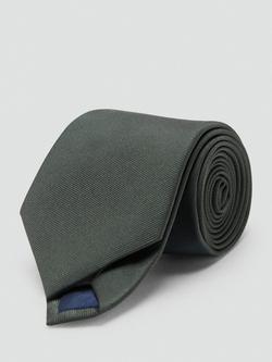 Mango Basic Silk Blend Tie - view 2, Green