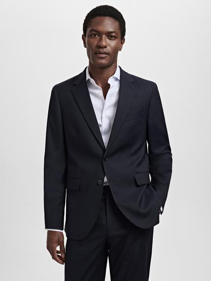 Mango Milan Super Slim Fit Blazer, Navy, Navy