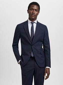 Mango Super Slim Fit Single Breasted Blazer, Navy, Navy
