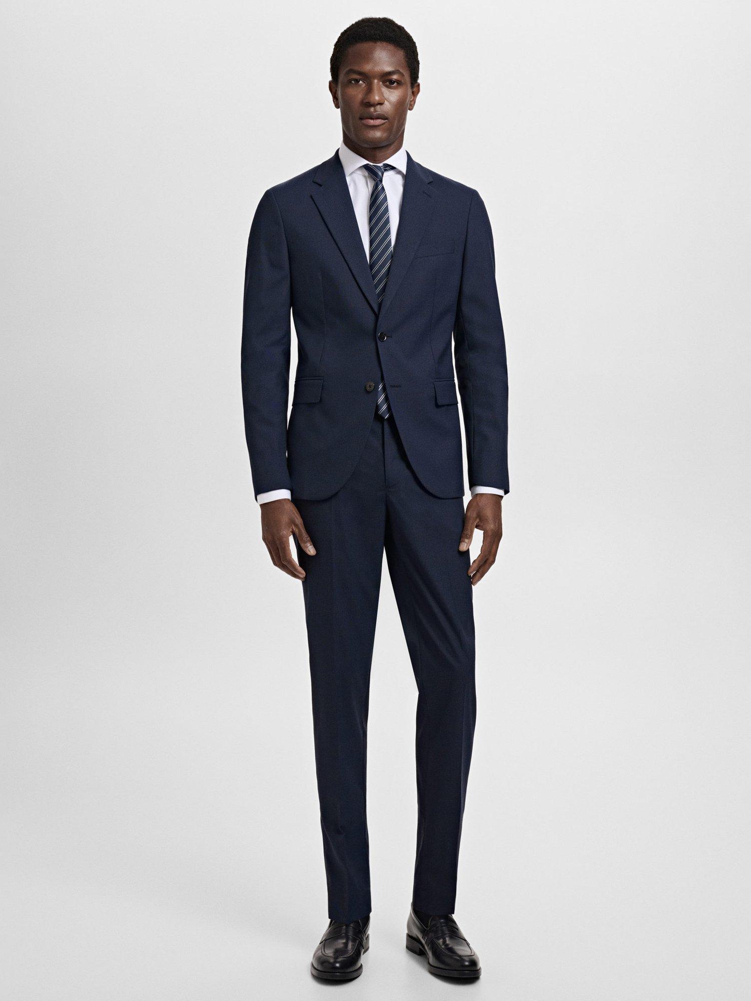 Product image 2 of 3, which shows Mango Super Slim Fit Single Breasted Blazer, Navy, 38