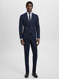 Mango Super Slim Fit Single Breasted Blazer, Navy