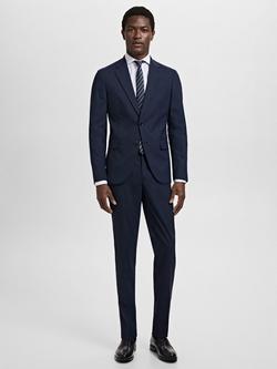 Mango Super Slim Fit Single Breasted Blazer, Navy - view 2, Navy