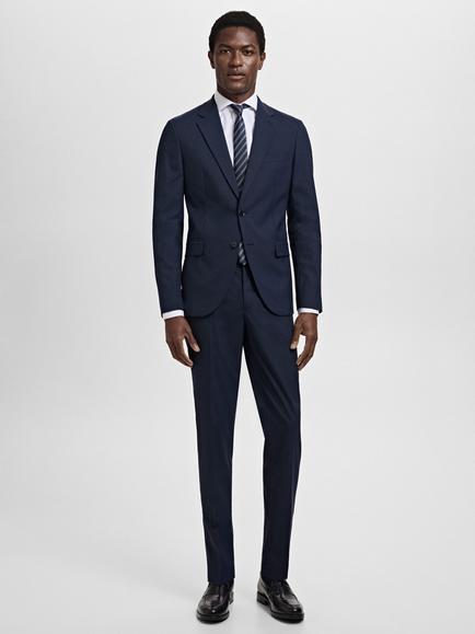 Mango Super Slim Fit Single Breasted Blazer, Navy - view 2, Navy