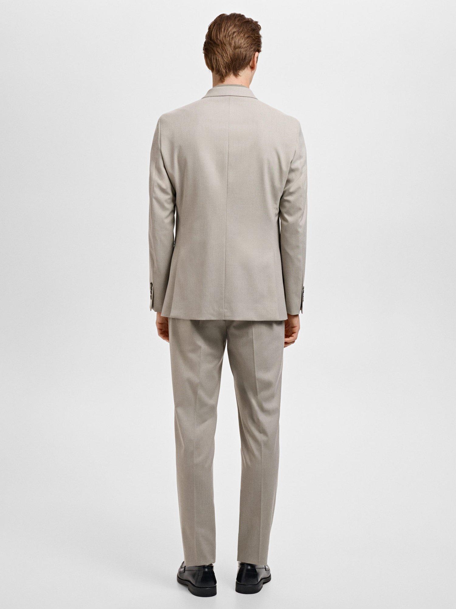 Product image 4 of 9, which shows Mango Monaco Slim Fit Double Breasted Blazer, Light Beige, 34