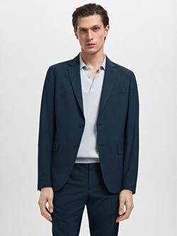 Mango Paris Regular Fit Blazer, Medium Blue, Medium Blue