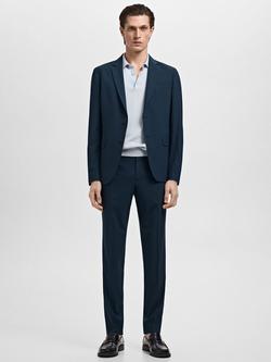 Mango Paris Regular Fit Blazer, Medium Blue - view 2, Medium Blue