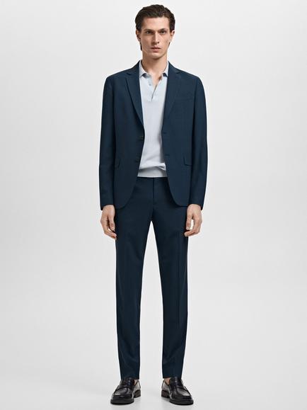 Mango Paris Regular Fit Blazer, Medium Blue - view 2, Medium Blue