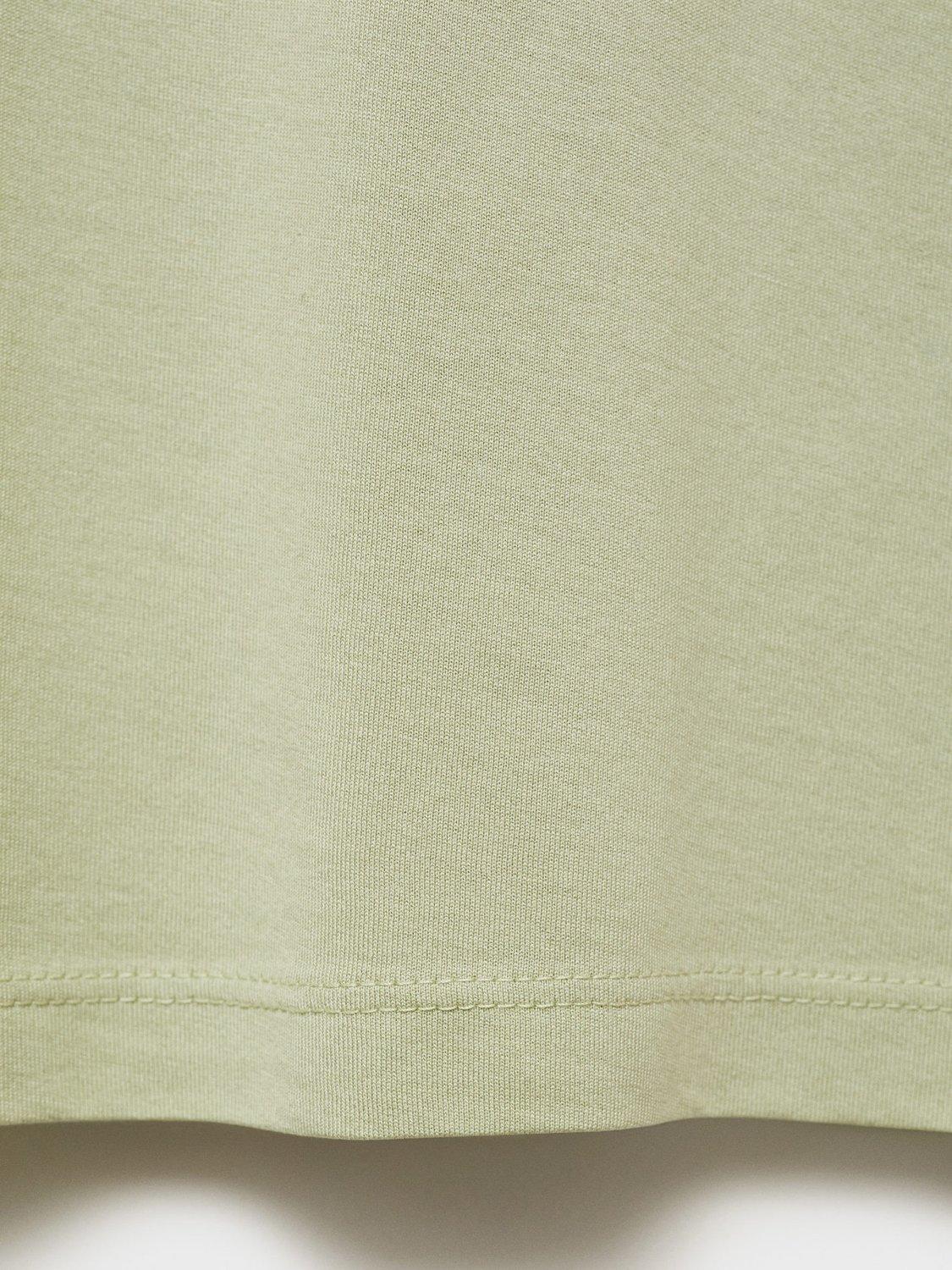 Product image 5 of 8, which shows Mango Bellow Cotton Regular Fit Crew Neck T-Shirt, Green, XS