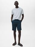 Mango Bellow Cotton Regular Fit Crew Neck T-Shirt, Turquoise - Aqua