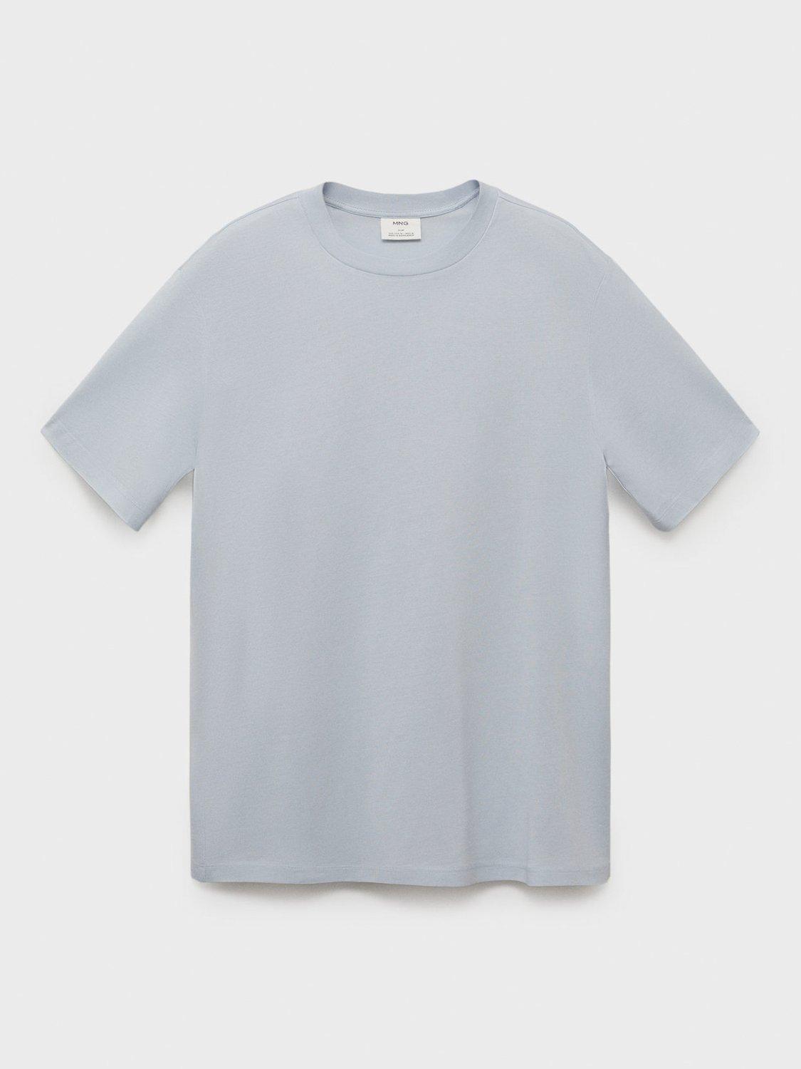 Product image 3 of 8, which shows Mango Bellow Cotton Regular Fit Crew Neck T-Shirt, Turquoise, L