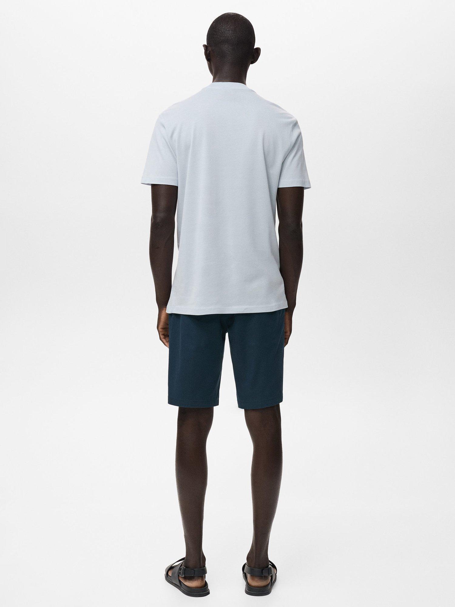 Product image 4 of 8, which shows Mango Bellow Cotton Regular Fit Crew Neck T-Shirt, Turquoise, L