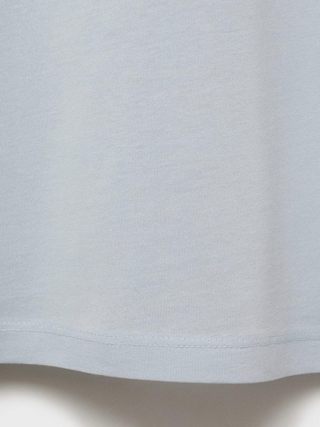 Product image 5 of 8, which shows Mango Bellow Cotton Regular Fit Crew Neck T-Shirt, Turquoise, L