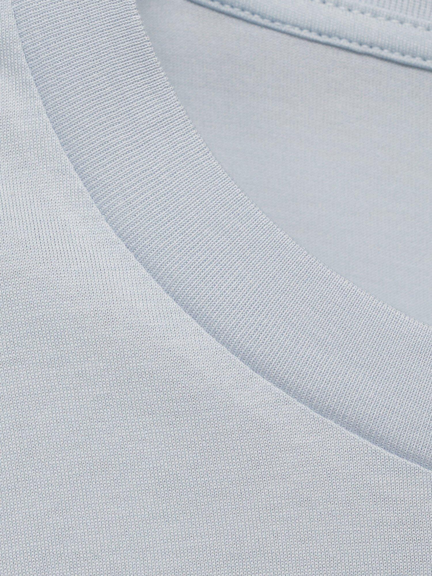 Product image 8 of 8, which shows Mango Bellow Cotton Regular Fit Crew Neck T-Shirt, Turquoise, L