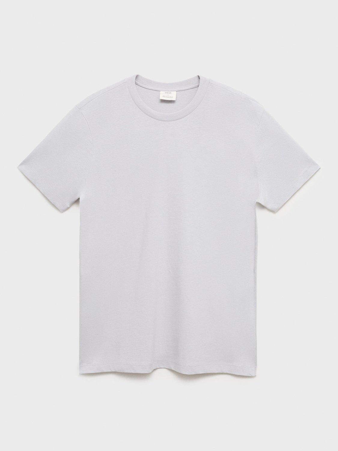 Product image 3 of 8, which shows Mango Cherlo Cotton Slim Fit T-Shirt, Medium Blue, XS
