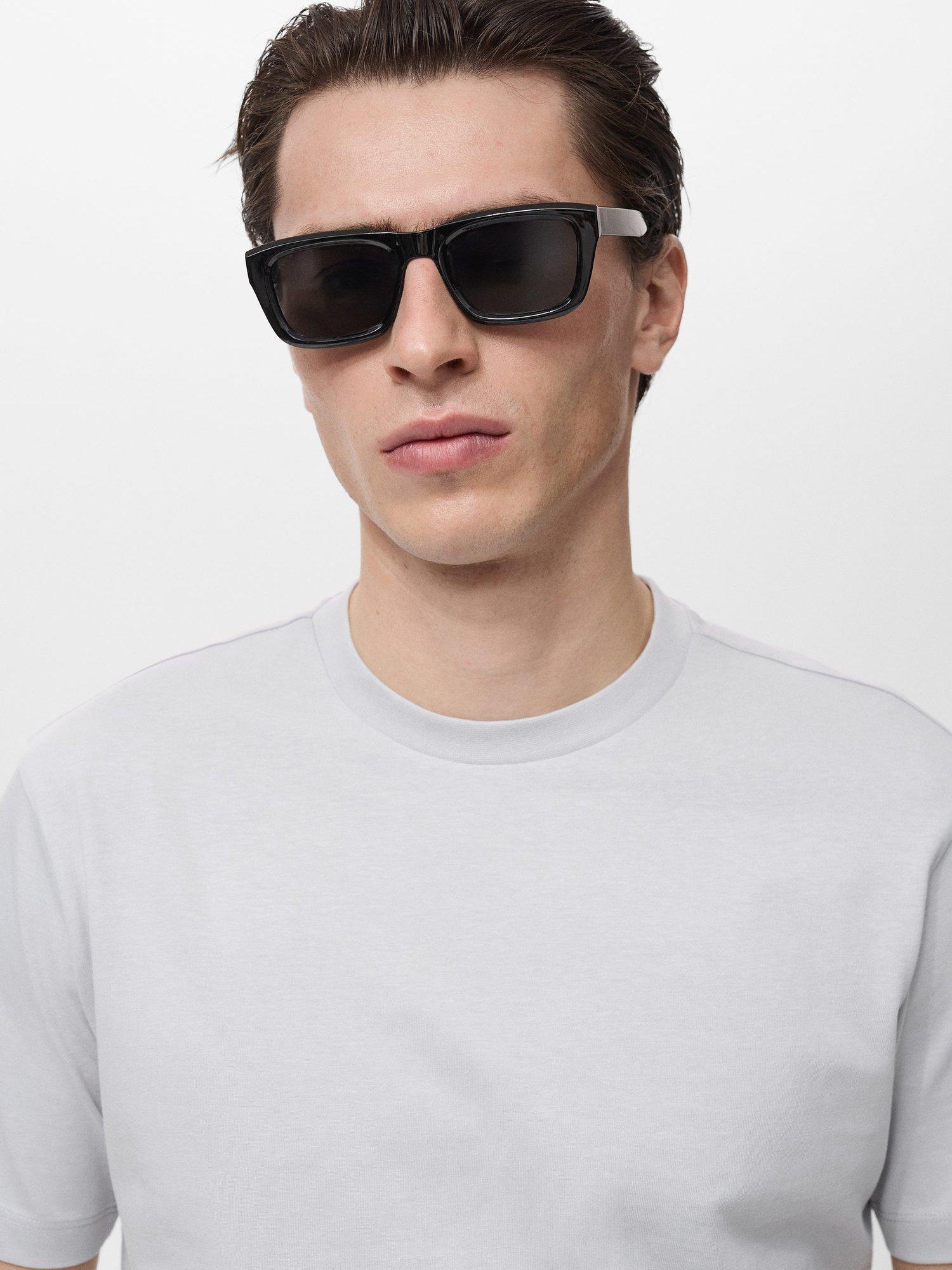 Product image 6 of 8, which shows Mango Cherlo Cotton Slim Fit T-Shirt, Medium Blue, XS