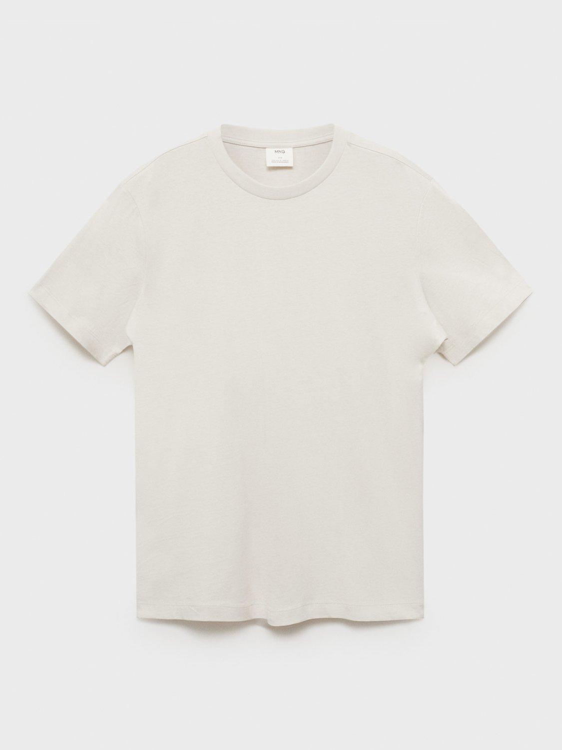 Product image 3 of 8, which shows Mango Cherlo Regular Fit Round Neck T-Shirt, Beige, XXL