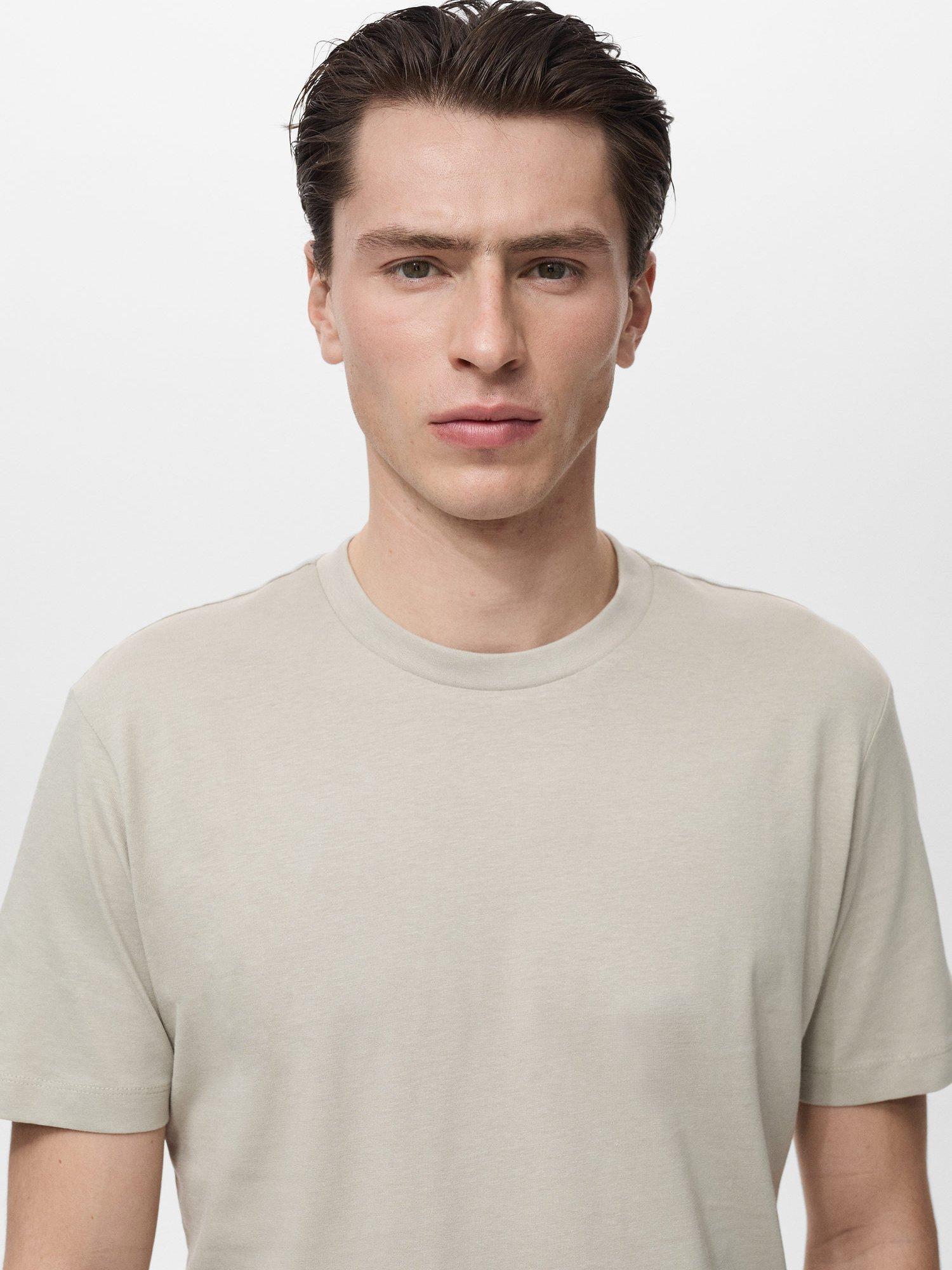 Product image 6 of 8, which shows Mango Cherlo Regular Fit Round Neck T-Shirt, Beige, XXL