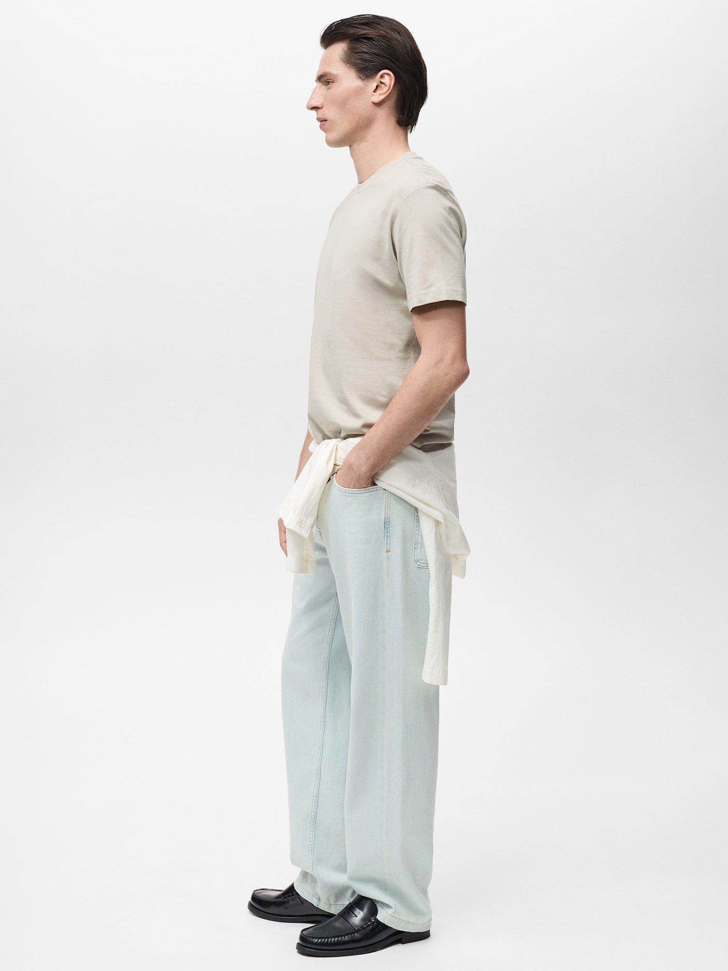 Product image 7 of 8, which shows Mango Cherlo Regular Fit Round Neck T-Shirt, Beige, XXL