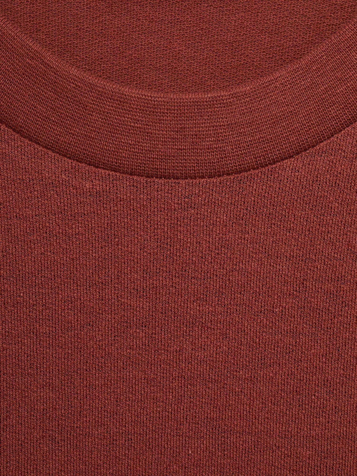 Product image 8 of 8, which shows Mango Circo Regular Fit Cotton Linen Blend T-Shirt, Medium Orange, XS