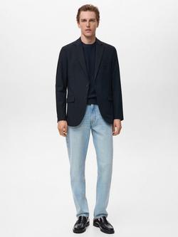 Mango Verner Slim Fit Blazer, Navy - view 2, Navy