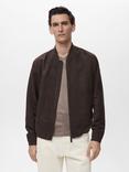 Mango Bero Bomber Jacket, Dark Brown