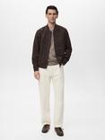 Mango Bero Bomber Jacket, Dark Brown
