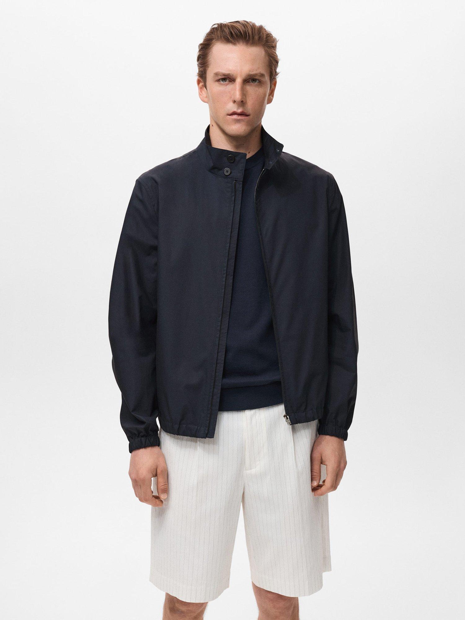 Product image 1 of 8, which shows Mango Jon Bomber Jacket, Navy, L