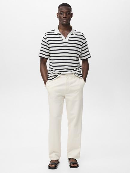 Mango Albe Cotton Linen Blend Slim Fit Jeans, Natural White - view 2, Natural White