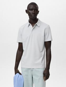 Mango Ezequi Regular Fit Cotton Blend Polo Shirt, Light Beige, Light Beige