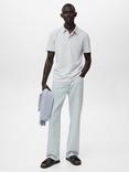 Mango Ezequi Regular Fit Cotton Blend Polo Shirt, Light Beige
