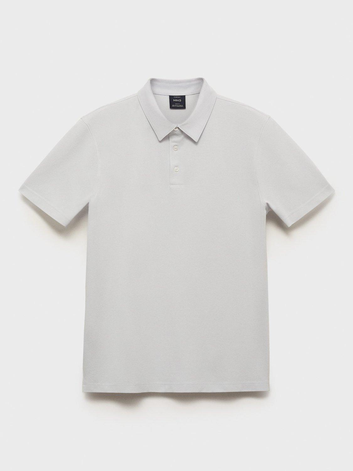 Product image 3 of 8, which shows Mango Ezequi Regular Fit Cotton Blend Polo Shirt, Light Beige, XS