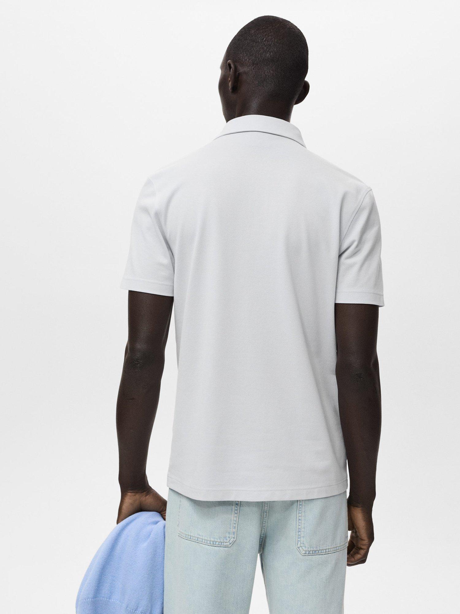 Product image 4 of 8, which shows Mango Ezequi Regular Fit Cotton Blend Polo Shirt, Light Beige, XS