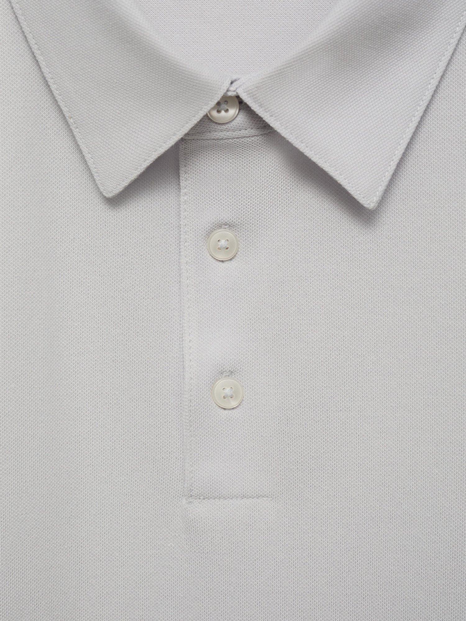 Product image 8 of 8, which shows Mango Ezequi Regular Fit Cotton Blend Polo Shirt, Light Beige, XS
