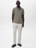 Mango Ezequi Regular Fit Cotton Blend Polo Shirt, Dark Green