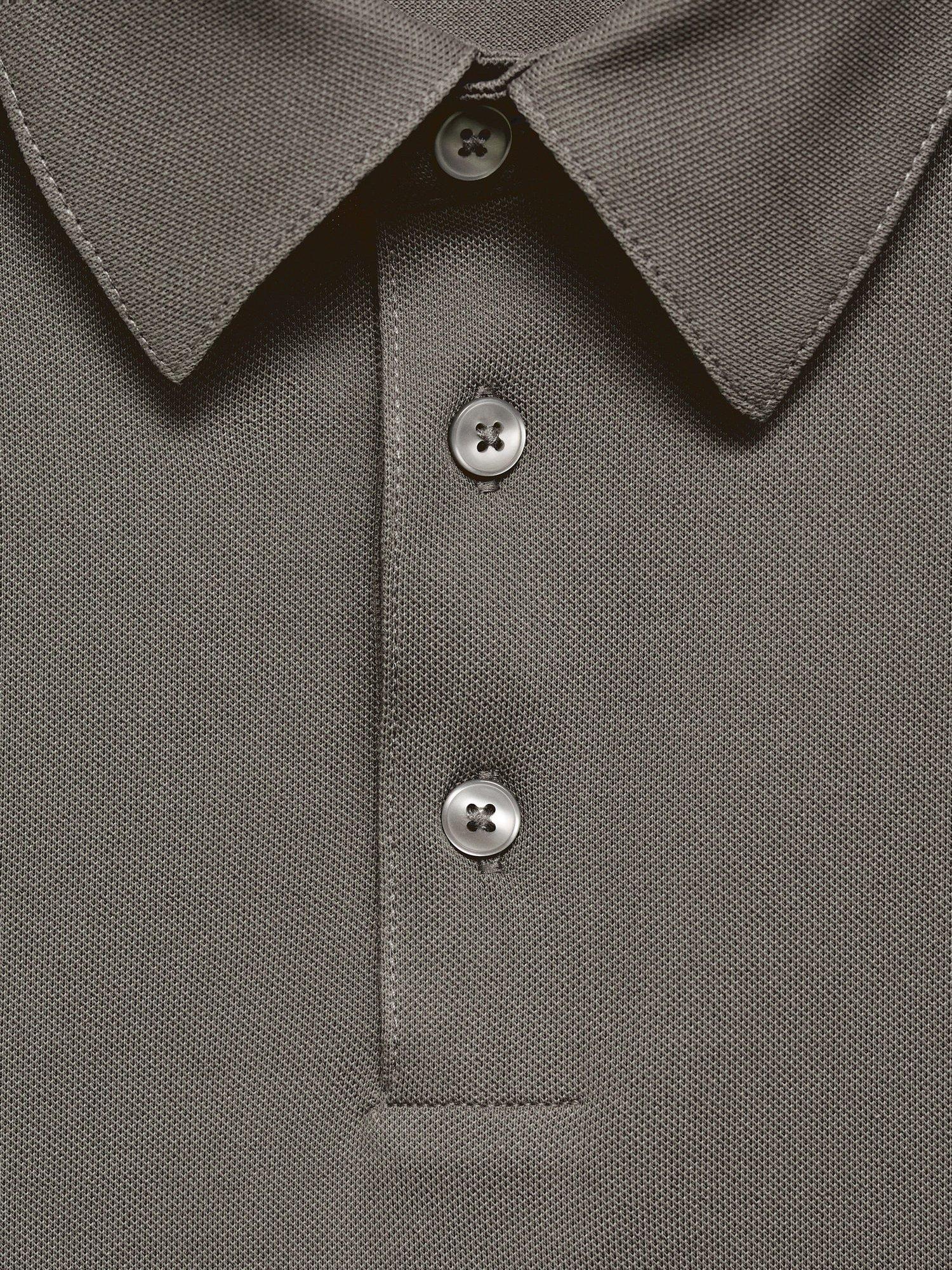 Product image 8 of 8, which shows Mango Ezequi Regular Fit Cotton Blend Polo Shirt, Dark Green, XXL