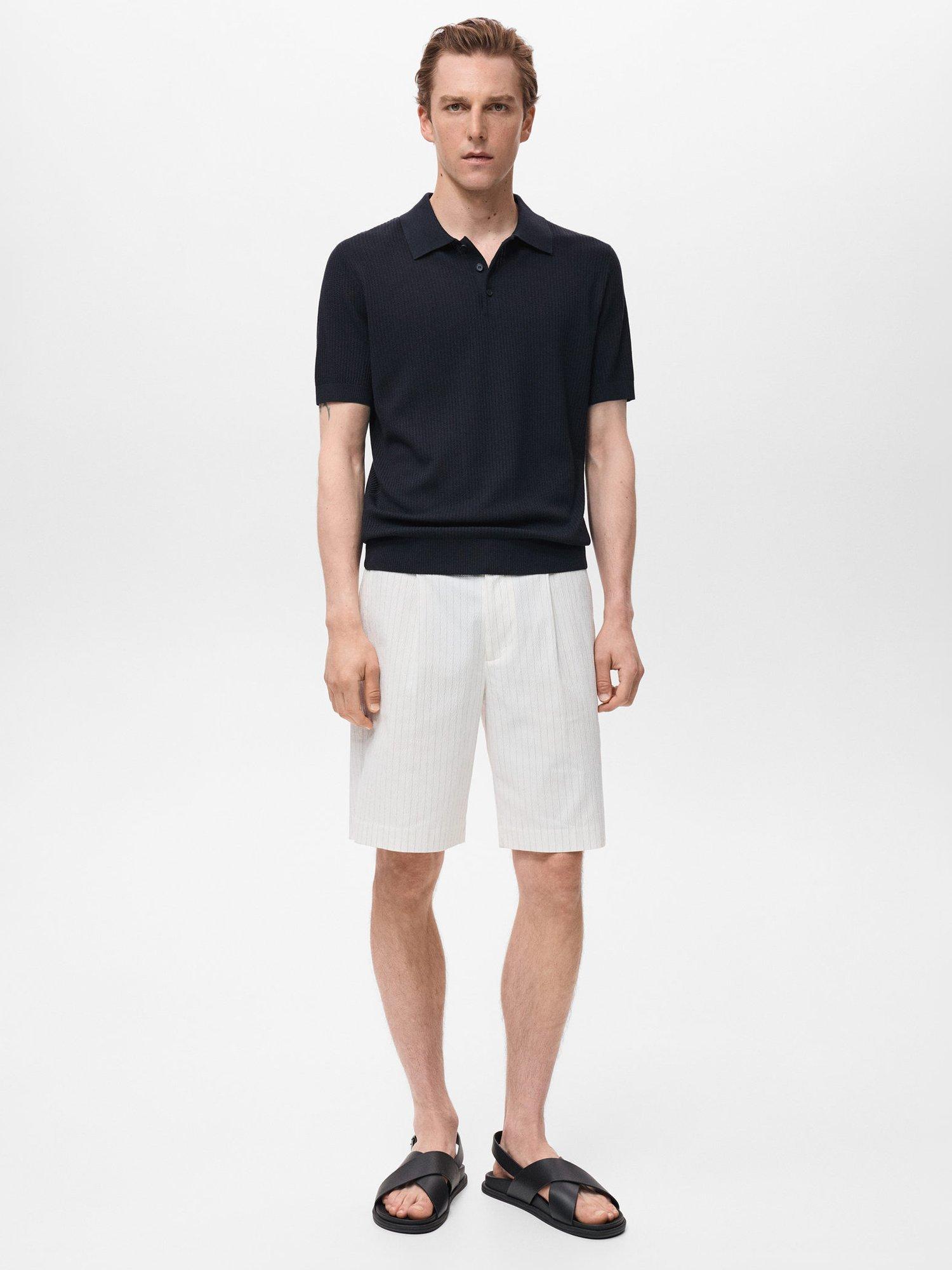 Product image 2 of 9, which shows Mango Flew Regular Fit Cotton Linen Blend Polo Shirt, Navy, S