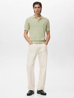 Mango Flew Regular Fit Cotton Linen Blend Polo Shirt - view 2, Bright Green