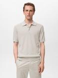 Mango Flew Regular Fit Cotton Linen Blend Polo Shirt, Natural White