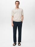 Mango Mati Regular Fit Knit Polo Shirt, Light Beige