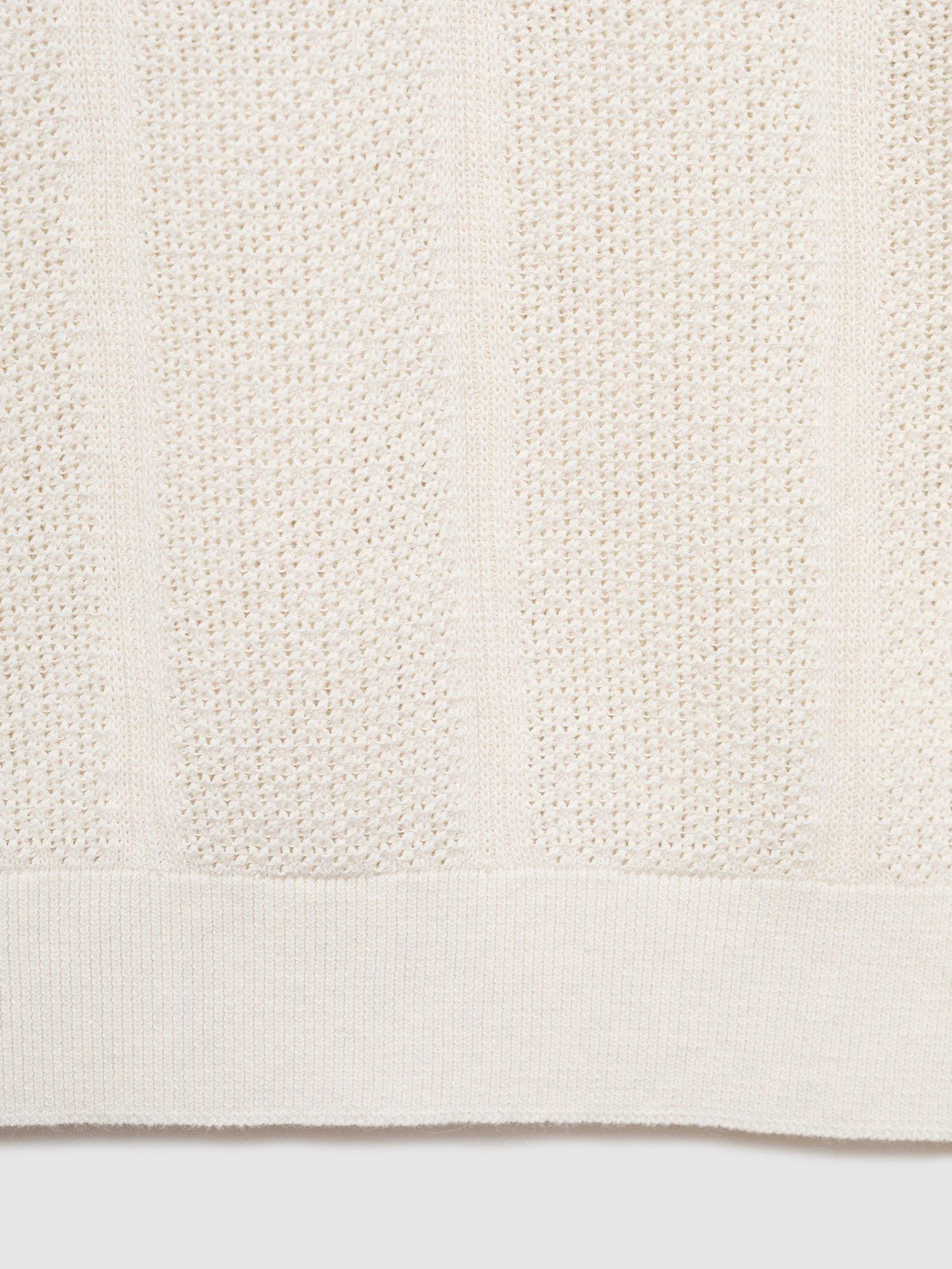 Product image 5 of 9, which shows Mango Mati Regular Fit Knit Polo Shirt, Light Beige, M