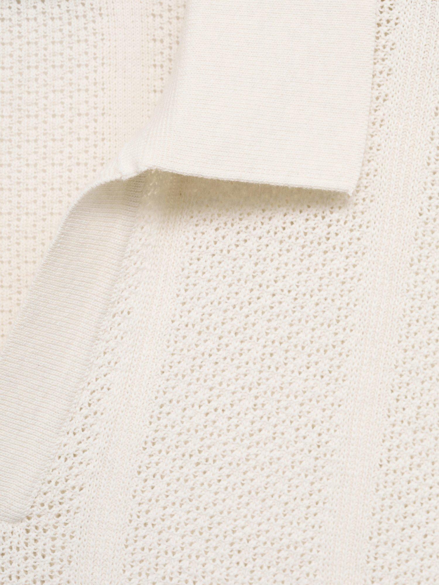 Product image 9 of 9, which shows Mango Mati Regular Fit Knit Polo Shirt, Light Beige, M