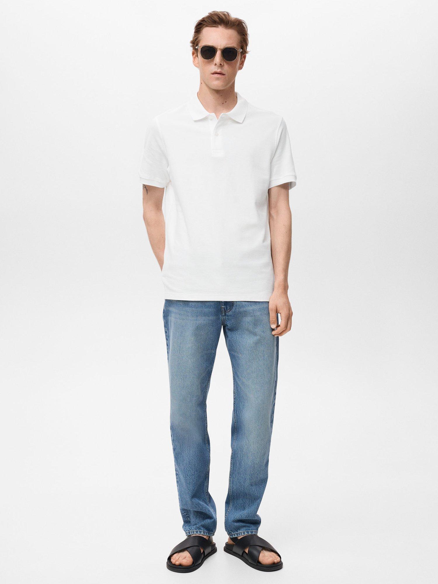 Product image 2 of 8, which shows Mango Rea Cotton Polo Shirt, White, XXL