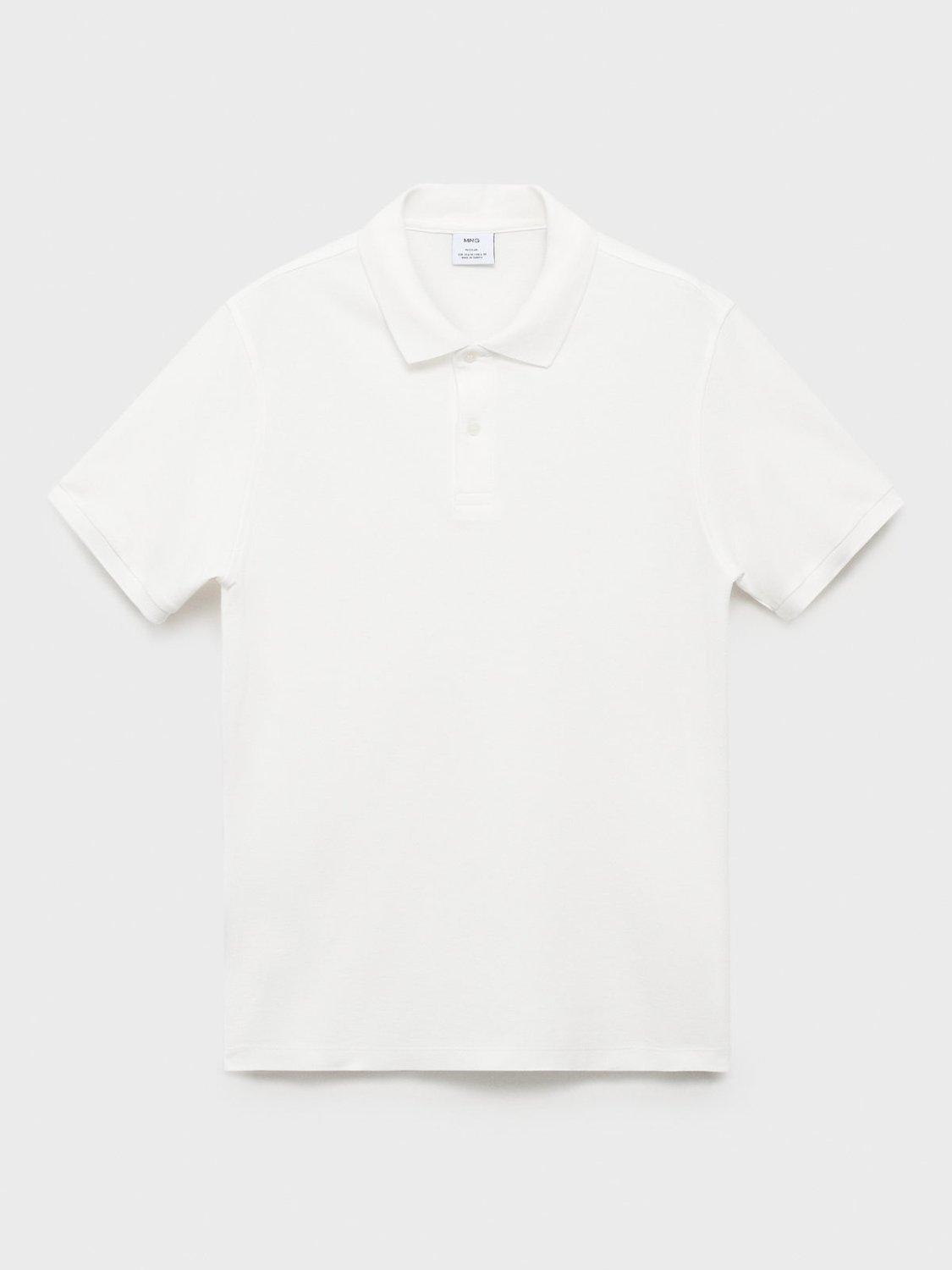 Product image 3 of 8, which shows Mango Rea Cotton Polo Shirt, White, XXL
