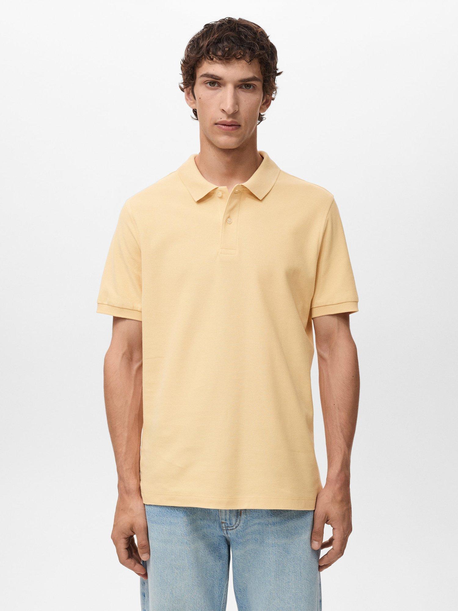 Product image 1 of 8, which shows Mango Rea Cotton Polo Shirt, Yellow, XS