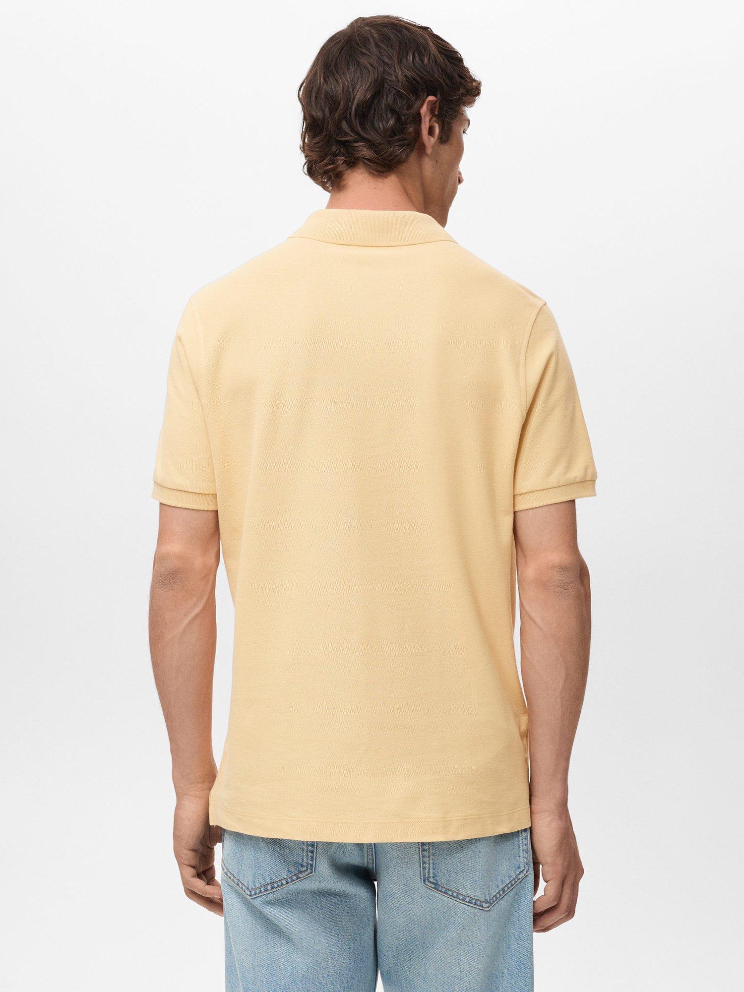 Product image 4 of 8, which shows Mango Rea Cotton Polo Shirt, Yellow, XS