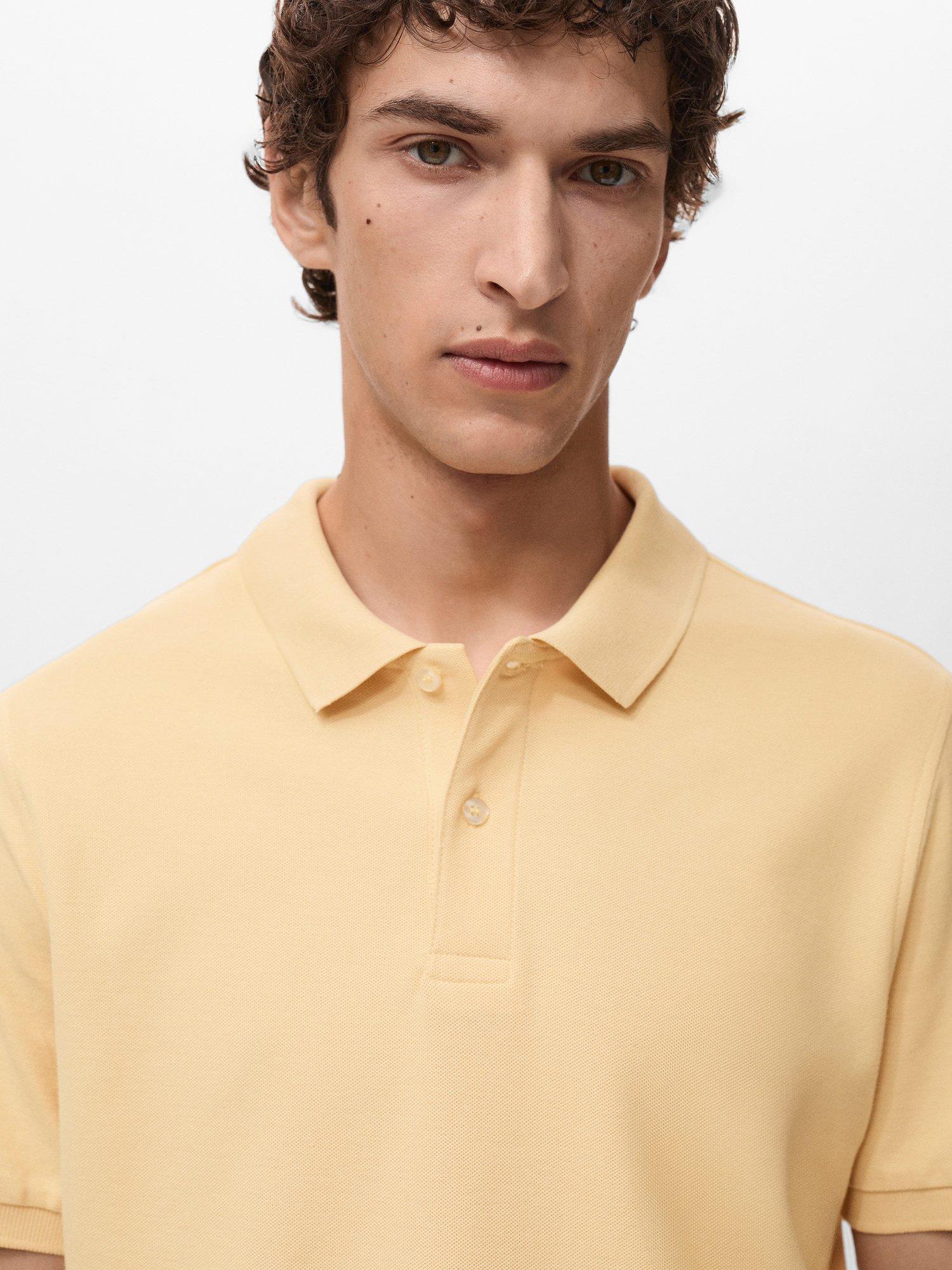 Product image 6 of 8, which shows Mango Rea Cotton Polo Shirt, Yellow, XS