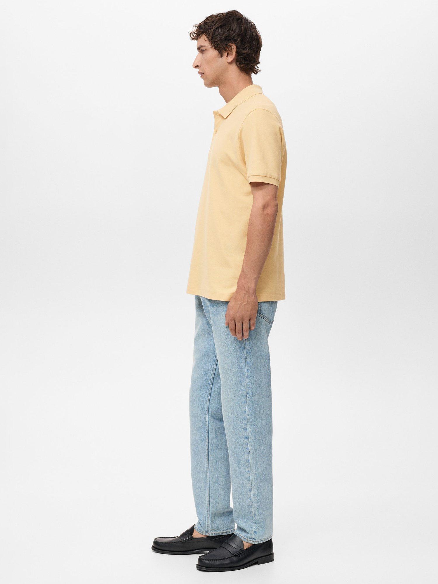 Product image 7 of 8, which shows Mango Rea Cotton Polo Shirt, Yellow, XS