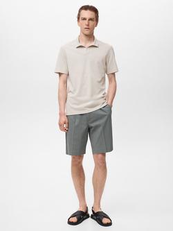 Mango Taga Cotton Blend Regular Fit Short Sleeve Polo Shirt - view 2, Light Beige