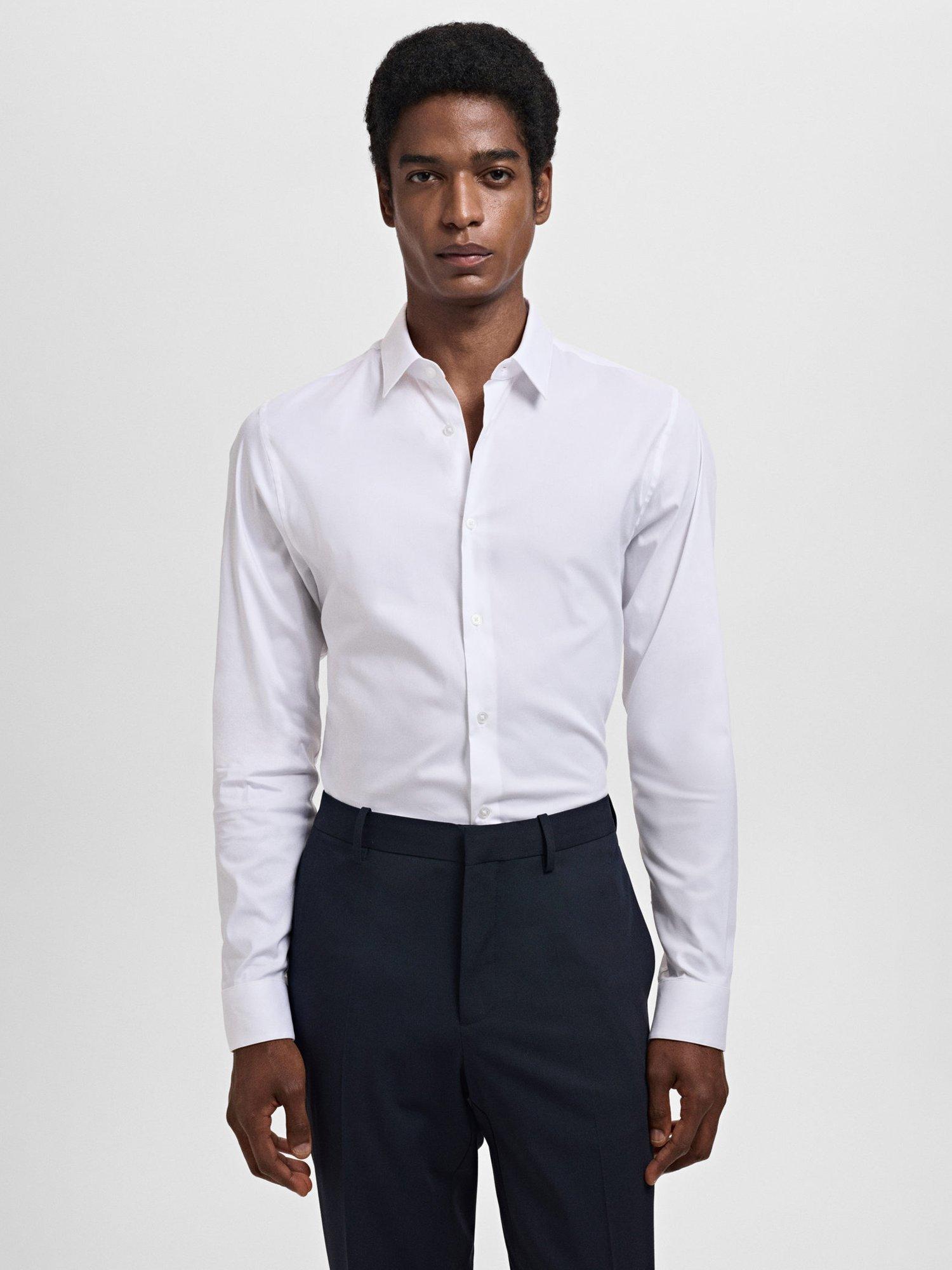 Product image 1 of 8, which shows Mango Emotion Cotton Blend Shirt, White, S