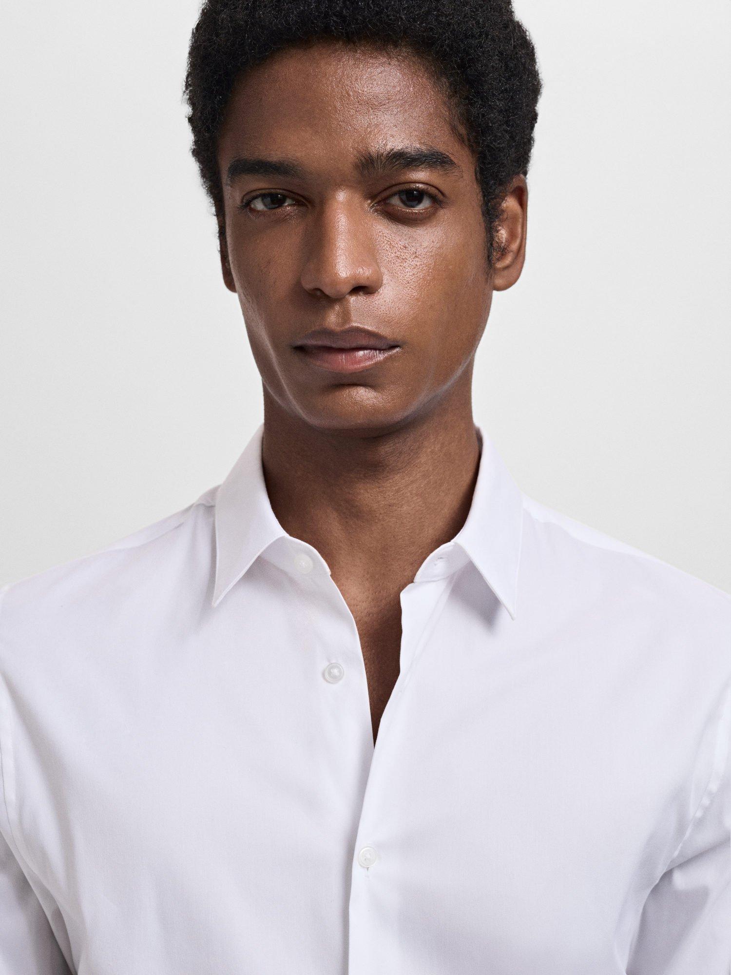 Product image 6 of 8, which shows Mango Emotion Cotton Blend Shirt, White, S